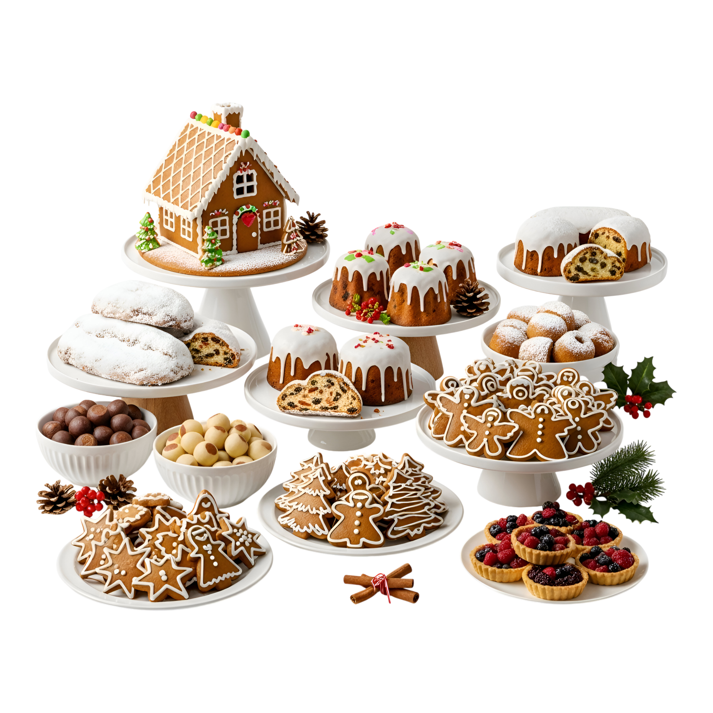A festive spread of holiday baking